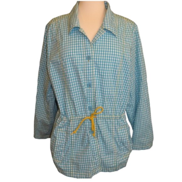 Denim&Co Tops - D & CO Gingham Button Up